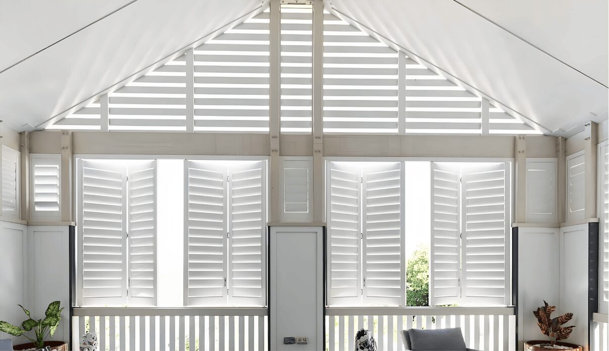 Outdoor plantation shutters